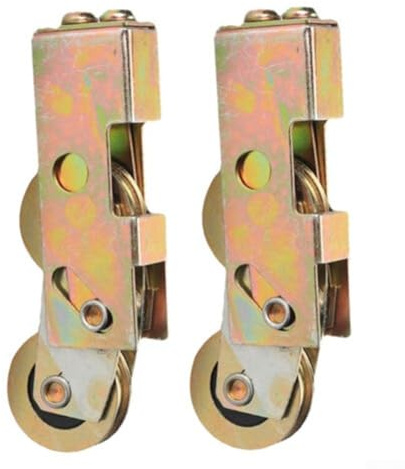 Besttoolifes Tandem - Ruedas para puerta corredera de patio para puertas de uPVC, aluminio y madera, 32 mm de diámetro, carga de 90 kg, diseño de doble rueda