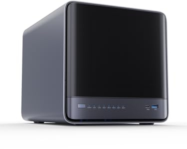 MINISFORUM N5 Air NAS de Bureau à 5 Baies, processeur AMD Ryzen 7 255 (8C/16T), Barebone, Dual DDR5 Slots Jusqu'à 96 Go, 1x 10GbE, 1x 5GbE, 2 Ports USB 4.0 (8K), HDMI 8K, OCuLink, 3xM.2 Slot