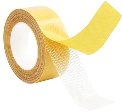 Heavy Duty Double Sided Fabric Tape, 1 Inch X 33FT Hem Tape for Curtains, Without Sewing Ironing, Clothes, and Carpets - No Sew Adhesive Tape for Hemming, and Crafts - Strong and Easy to Use