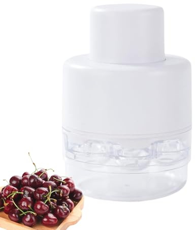 Estrattore di noccioli di ciliegia a 7 fori – Snocciolatore di ciliegie push-pull rapido con protezione antispruzzo, strumento per togliere il nocciolo di frutta a rilascio rapido, rimuovi nocciolo mu