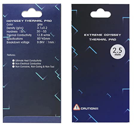 Wärmeleitpads 12,8 W/mK, 85x45x2.5mm, Silikon Thermal Pad für Kühlkörper/GPU/CPU/LED-Kühler