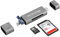 JJC Metal SD Card Reader for iPhone, Lighting USB C 3.0 USB A 2.0 Card Reader Viewer for SD Micro SD, Memory Cards Adapter for iPhone 16/15/14/13, Lighting/USB-C OTG Enable Phone and Tablet (Gray)