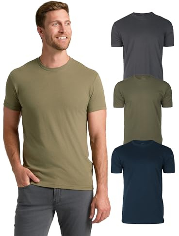 True Classic Mens T-Shirts – Short Sleeve Crew Neck T Shirts for Man, Cotton Blend Plain Novelty Men's T-Shirts, Pack of 3, Variety, M