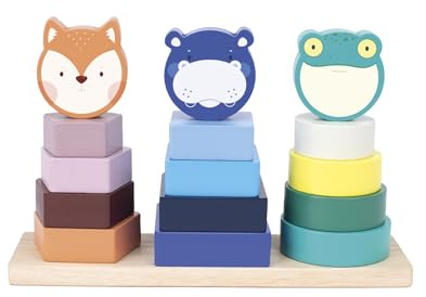 MILAN® Juguete Educativo de Madera, Torres apilables 'Animals Towers'