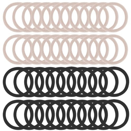 GNALIA 40 Pcs Elastique Cheveux Elastique Cheveux Femme Sans Couture Multicolore Chouchou Cheveux Fille Femmes En Polyester Pour Queue De Cheval Filles Bébé Enfants Femme Noir Blanc