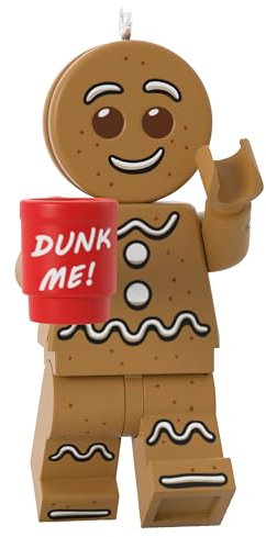 Hallmark Gingerbread Man LEGO Keepsake Ornament, LEGO Tree Decoration, Resin Hanging Ornament, Hanging Ornament, Gifts for Christmas
