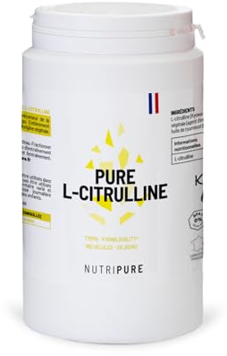 Nutripure | L-Citrulline BioKyowa® Végétale | Idéale pour la Congestion Musculaire pour l'Entraînement | Précurseur de l' Arginine | Sans Malate de Citrulline | 180 gélules(1 mois) | Made in France