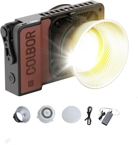 COLBOR W100 videolampa 100 W 2700 K-6500 K tvåfärgad kontinuerlig utgångsbelysning med LED-skärm 3 drivalternativ appkontroll för filmtillverkning, livestreaming, fotostudio uppdateringsversion (W100)