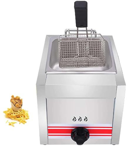 Friggitrice professionale a gas commerciale, friggitrice da tavolo in acciaio inossidabile da 10 l/20 l/30 l per cucina e ristorante, friggitrice a propano a doppio slot con cestello, interr
