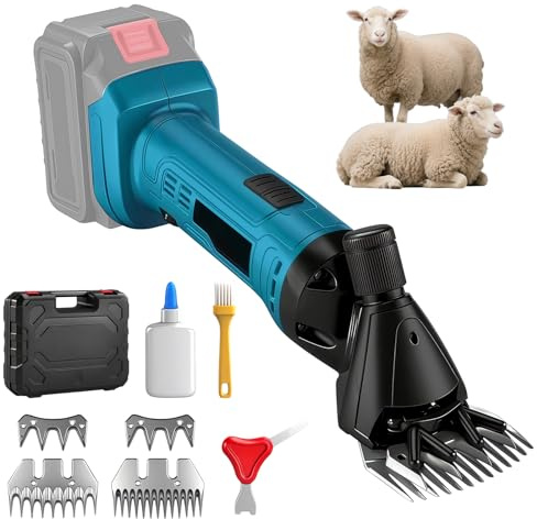 Trådlös fårklippsmaskin för Makita 18 V, 2 400 varv/min, 6 hastigheter, ullsax utan borste, 2 blad, för får och getar (utan batteri)