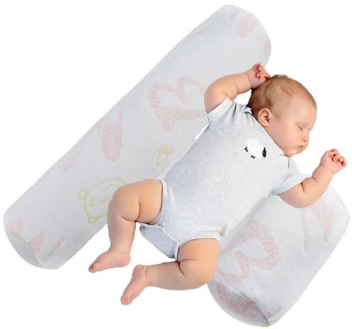 Comebachome Baby Side Sleeping Pillow, Adjustable Baby Anti Roll Sleep Positioner for Back Support Soft Breathable Pillow for Newborn, Sleeping