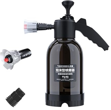 Nebulizzatore di schiuma con pompa, strumento di pulizia con pompa manuale da 2 litri, spruzzatore per lavaggio auto, per giardino, casa, prato, esterno, cortile, pulizia e irrigazione delle piante
