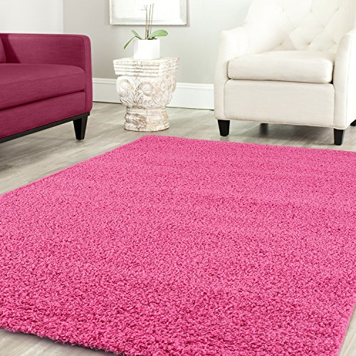 Shaggy Teppich Farbe Hochflor Langflor Teppiche Modern Uni Farben, Farbe:Pink, Maße:120x170 cm