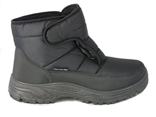 Cushion Walk Thermo-Tex Fleece Lined Men's Snow Boots Size 7-11 (10 UK / 44.5 EU, Black)
