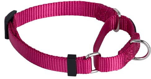 Hyhug Dog Collar Martingale, Small Pink, Escape Proof | Heavy-duty nylon delivers gentle control for puppies. Ideal for training and park walks. Adjustable, comfortable, and secure