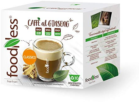 FoodNess - 50 Capsule + 10 omaggio Caffè al ginseng classico compatibile con sistema Dolce Gusto senza glutine, lattosio e zuccheri aggiunti(tot. 60 capsule)