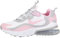 Nike Air Max 270 React (Gs) Sneaker, Blanco/Pink-Lt Smoke Grey-Metallic Silver, 5 UK