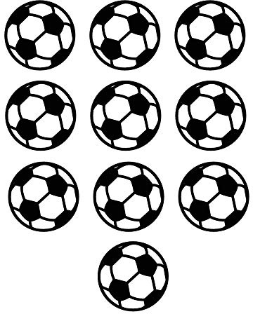 Bleacher Spirit 10 Mini 1 Inch Soccer Ball Iron On Transfers – Small Heat Press Decals for Team Shirts, Bows & DIY Crafts – USA Made