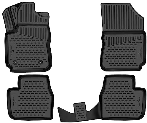 WALSER XTR Gummi Fussmatten Auto für Citroen C4 Cactus 2014-2020, 100% passgenaue Auto Fußmatten, robuste Universal Fußmatte Auto, Gummimatten Auto, Auto Fussmatten Gummi, Auto Gummimatten