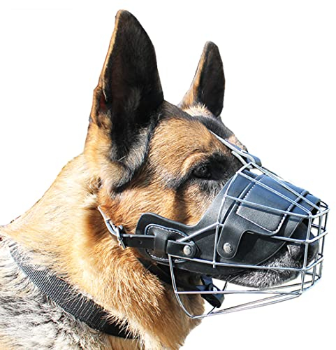 Hund Maulkorb Metall Maulkorb Hundemaulkorb Anti Beißen Bellen Fressen Beisskorb Sicherheit Langlebig Hunde Maulkorb,für Großer Deutscher Schäferhund/Großer Golden Retriever/Rottweiler/Alaska(35-50kg)
