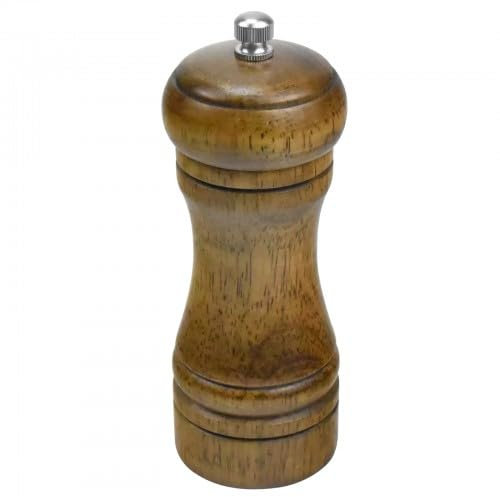 Macinapepe Manuale, Macina Pepe Legno Massiccio, 14,5 cm Macina sale e Pepe Manuale, per Tutte le Spezie