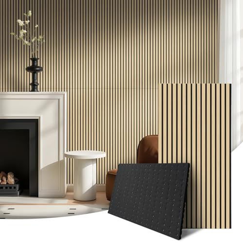 AKK-STAVE 3D-akustiska paneler, väggpaneler, träutseende, 120 x 60 cm, set om 2 – ljudabsorberande med filtunderlag, för vardagsrum, kontor, sovrum (13 # klassisk ek)