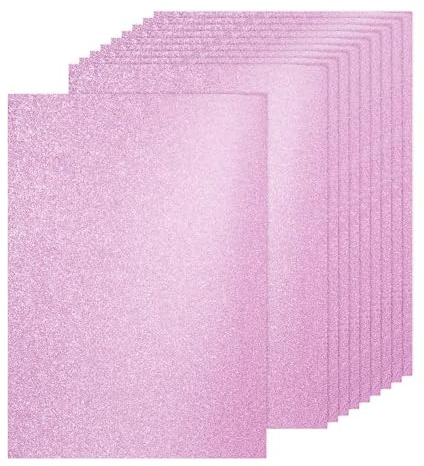 PATIKIL 40Sheets Pink Glitter Cardstock, 8.3x11.7 in A4 Glitter Paper Card Stock Shiny Scrapbook 250gsm Sparkly Paper Large Shimmer for Crafts Scrapbook DIY Art Wedding Party