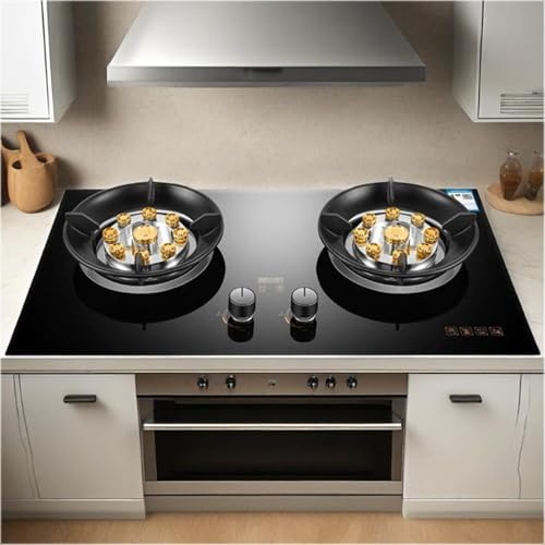 THEGA Stufa A Gas - Cucina A Gas in Vetro Temperato A 2 Fuochi, Fornello da Campeggio con Funzione Timer, Accensione Automatica(LPG)