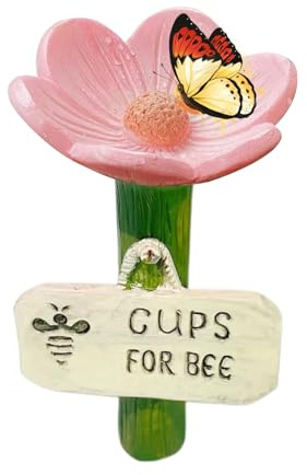 Bebederos para Abejas de Jardín, Tazas Alimentadoras con Forma de Flor para Abejas, Tazas para Polinizadores Sedientos y Mariposas para Exteriores en Patio Césped Entrada