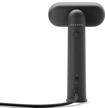Steamery Travel Steamer Cirrus Lite, 1200 W, Débit de vapeur 16 g/min, Durée de chauffe 18 secondes, Portable et Pliable, Tête de défroissage rotative, Technologie Dry Steam, Charcoal