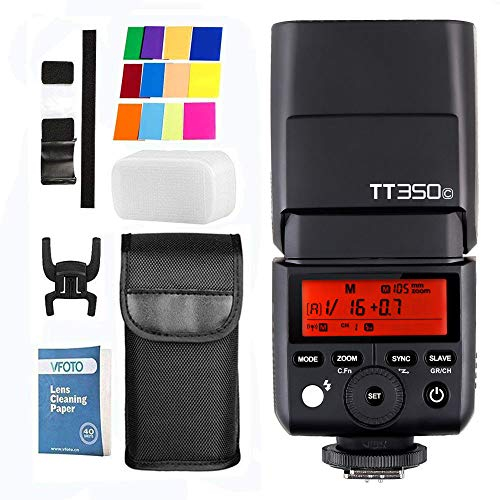 Godox TT350C Mini Flash 2.4G TTL HSS 1/8000S GN36 Inalambrico Cámara Flash para Canon 5D Mark III 80D 7D 760D 60D 600D 30D 100D 1100D Cámaras(TT350C)