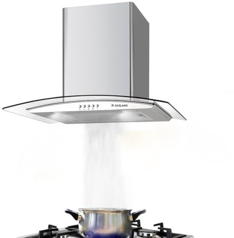 Gasland Chef GR60SP Hotte Aspirante 60cm, Extracteur Hotte de Cuisine 500m³/h, Hotte Aspirante de Cuisine Murale, Verre & Inox, 3 Vitesses, avec Filtre à Graisse en Aluminium à 5 Couches