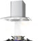 GASLAND GR60SP Silber Dunstabzugshaube 60cm, 500m³/h Wandmontage Wandhaube, 3 Stufen Abzugshaub Edelstahl mit Glas, Wandabzugshaube mit Aluminium-Fettfilter