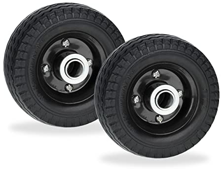 Relaxdays Rad für Roller, E-Scooter, 6x2, 2er Set, Vollgummi, Stahlfelge, Ersatzrad, pannensicher, bis 50 kg, schwarz