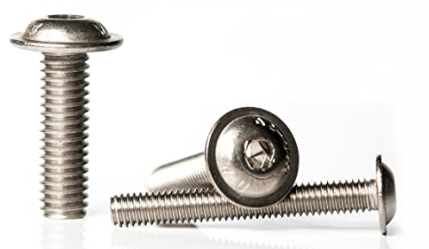 A2 Edelstahl Flansch Halbrundschrauben Bolzen Innensechskant mit Kragen (20 Stück) (M3 x 12 mm)