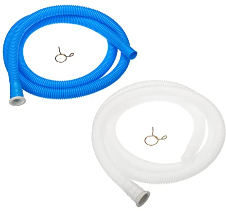 sourcing map Universal Air Conditioner Drain Hose 18mm ID 5.3ft Thickened with Clamp for AC Units Washing Machine, Blue White