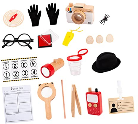 VICASKY Kit De Détective Garçon Fille avec Chapeau Mallette Et Accessoires pour Jeu Imitation Déguisement De Détective pour Tout