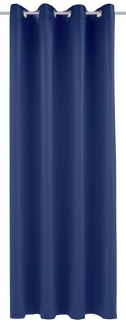 Sehlbach Cortinas confeccionadas Sehlbach Con ojales, Dimout liso, Azul, 140x245 cm cortinas, Ahorran energía en invierno, Repelen el calor en verano, Opacas, Certificado Oeko-Tex, Elegancia atemporal