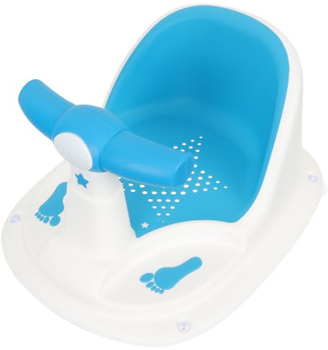 ARTSEWPLY Asiento de Baño para Bebés de 6 a 12 Meses Respaldo y Ventosa Antideslizante Silla para Bañera Azul Asiento y Estable para Baño de Pequeños