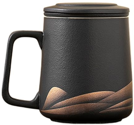 Générique Mug À Thé Avec Infuseur,360ml Bouteille En Céramique Avec Filtre Peinte À La Main | Tasse À Thé Avec Passoire | Pour Femmes Amateurs Maison Lieu De Travail Bureaux Café Voyage
