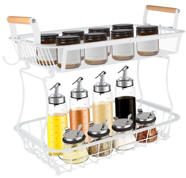 Corbeille à fruits avec 2 cintres bananes pour comptoir de cuisine, comptoir de légumes, support de rangement en fil métallique de grande capacité pour oignons, collation, 37*22*33cm --Blanc
