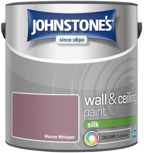 Mauve Whisper Johnstone’s Wall & Ceiling Silk Paint 2.5L – Smooth Silk Finish, Excellent Coverage, Quick Dry, Low Odour Interior Paint for Walls & Ceilings