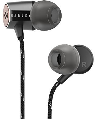 House of Marley Uplift 2.0 - Écouteurs intra-auriculaires à isolation phonique, haut-arleurs e 9 mm, micro mains libres, Commandà 1 bouton, inclut 3 tailles pour ajustement parfait – Signature Black