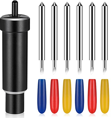 Zocipro 6Pcs Explore Deep Cut Blade with Housing, 30/45/60 Degree Sharp Deep Point Blade Foam Chipboard Leather Cutting Tool for Cricut Maker 3, Air 3, Air 2, One, Explore 3