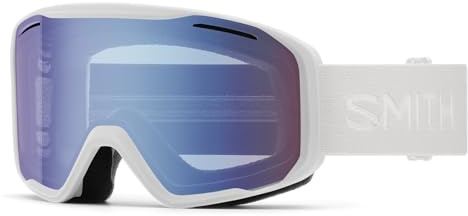 Smith Gafas de deporte de nieve unisex para adultos, marco blanco, lente de espejo con sensor azul