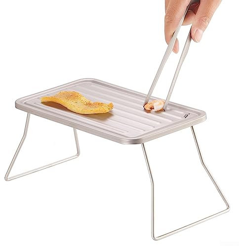 RANRAO Tragbarer Outdoor-Klapp-Grillrost, , faltbarer Tisch, Campinggrill, Grillrost, ultraleichter Mini-Tisch für Camping, Wandern, Picknick, Grillen