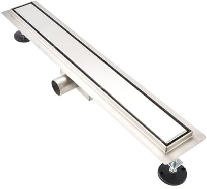 GY Bath Duschrinne 40cm Komplettset,2 in 1 Edelstahl Bodenablauf Befliesbar,Siphon mit Geruchsstop, Haarsieb - Duschablauf