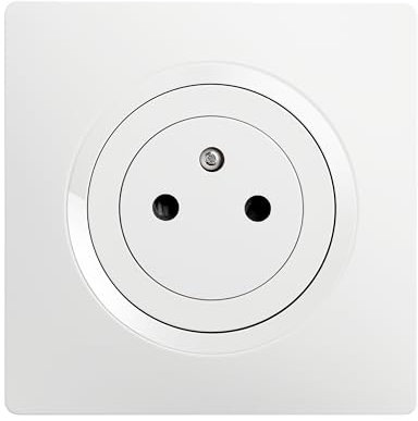 DEBFLEX - Casual Evo - Prise Électrique 2P+T - Prise Murale 16A Complète Avec Puits Affleurant - Plastique - Installation Encastrée - Blanche - 76 x 76 x 38 mm