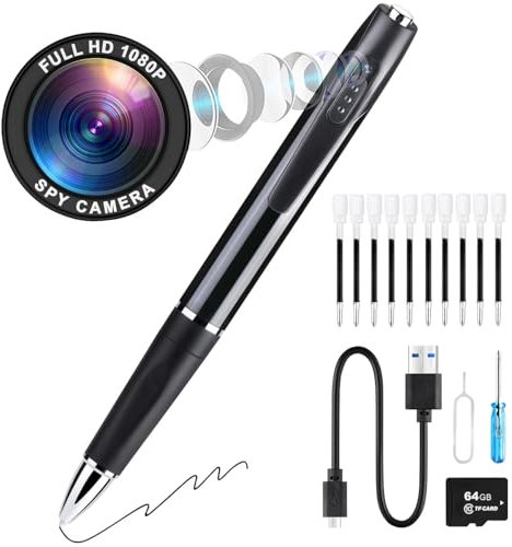 OctaCam Stiftkamera: Full-HD-Kugelschreiber-Videokamera, Tonaufnahme, EIN-Tasten-Bedienung (Kugelschreiber Kamera, Kamera Stift, Spion und Minikamera)