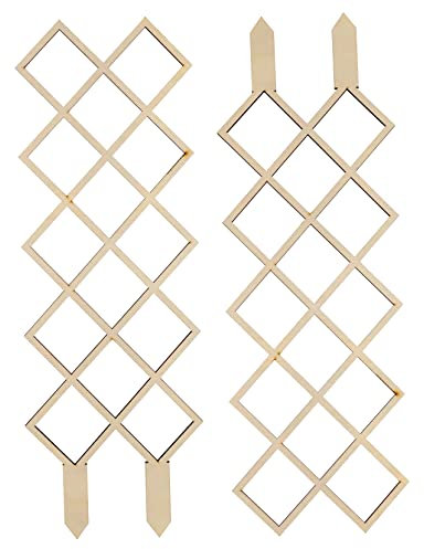 VINTORKY 2pezzi Graticci in Legno Naturale per Piante Rampicanti Supporto Solido e Resistente alle Intemperie per Giardino Verticale e Spazi Esterni Supporti Versatili per Fiori e Ortaggi